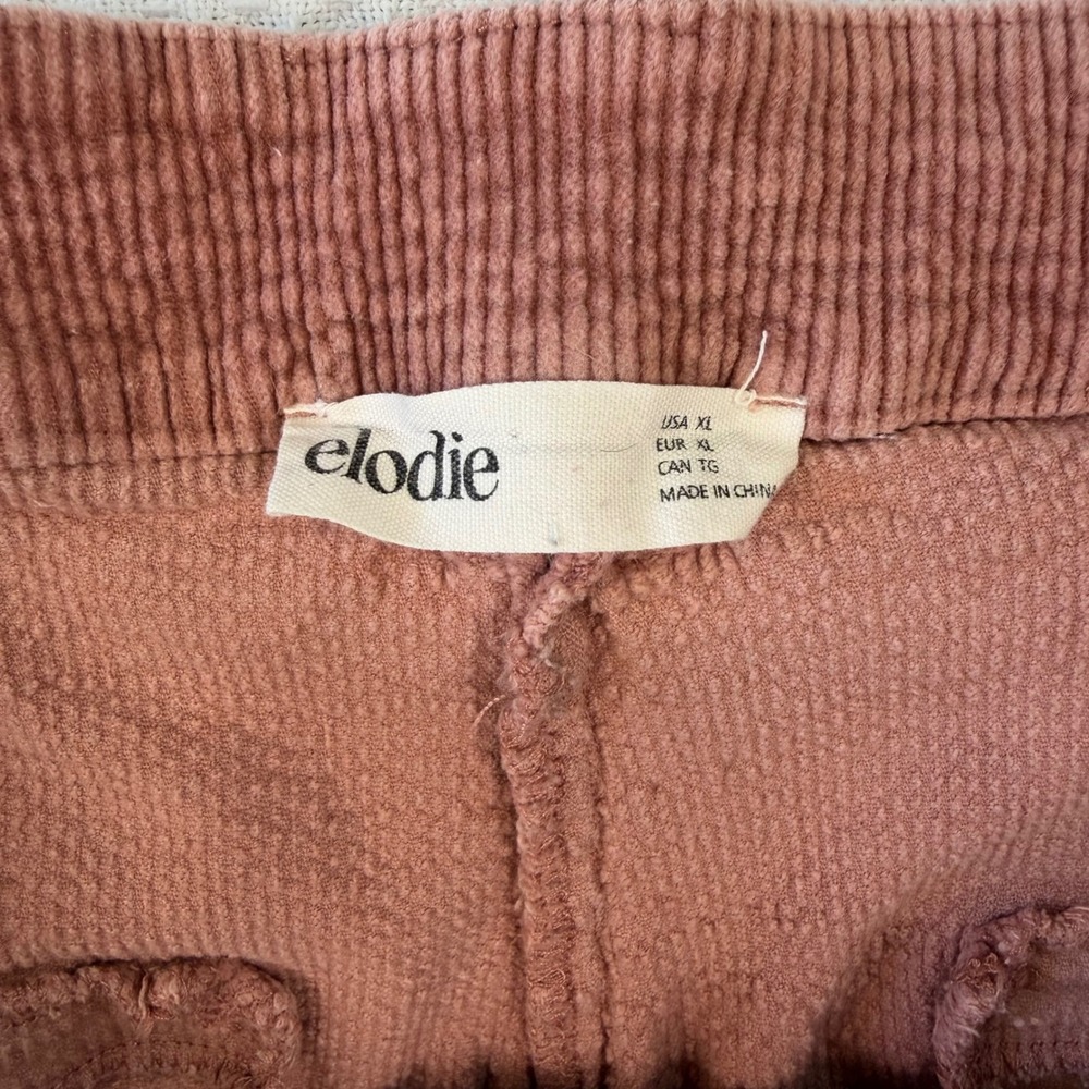 Elodie Womens XL Pink Corduroy Wide Leg Pleated Pants High Rise - Picture 7 of 8